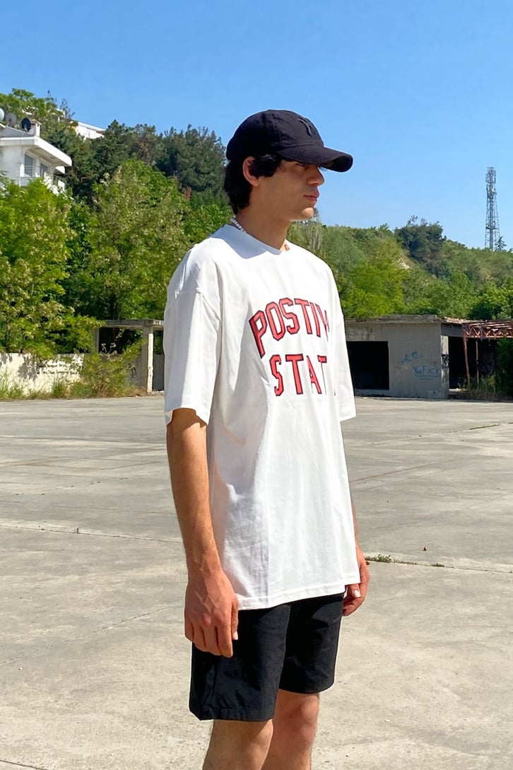 Positive State Baskılı Oversize Tshirt