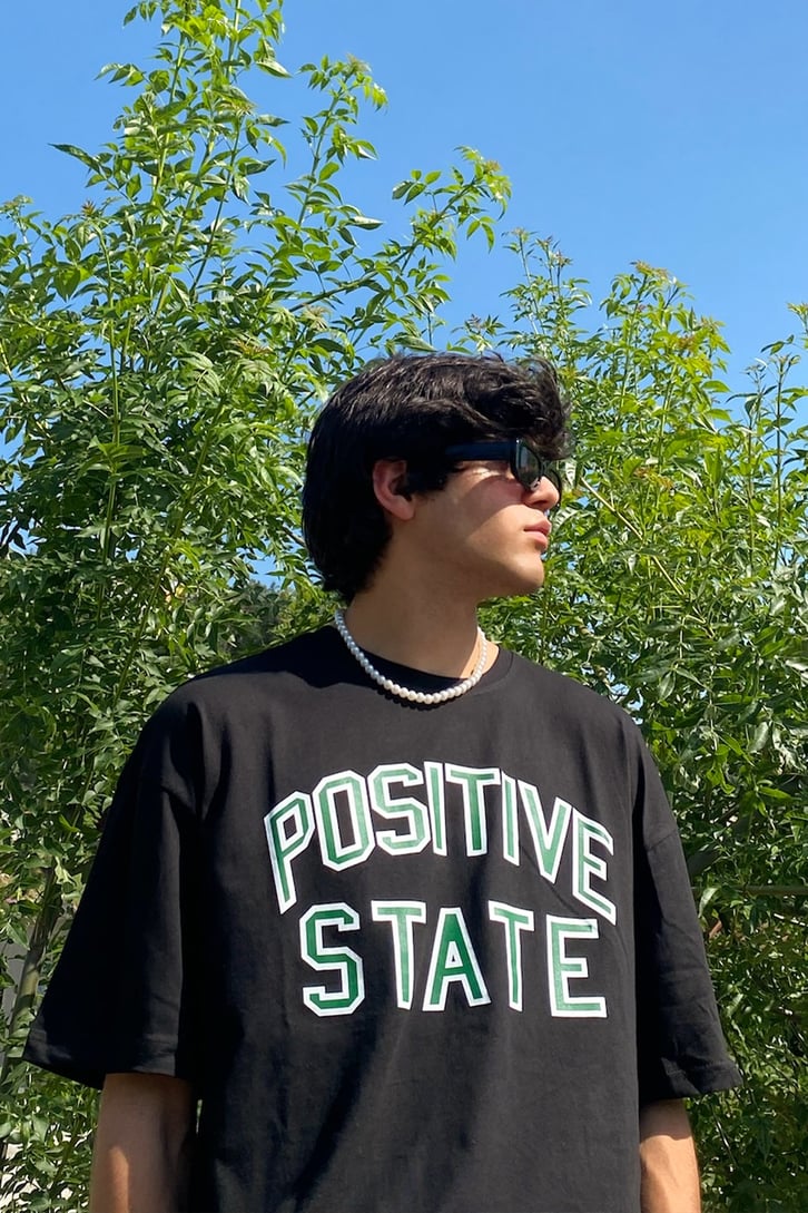 Positive State Baskılı Oversize Tshirt