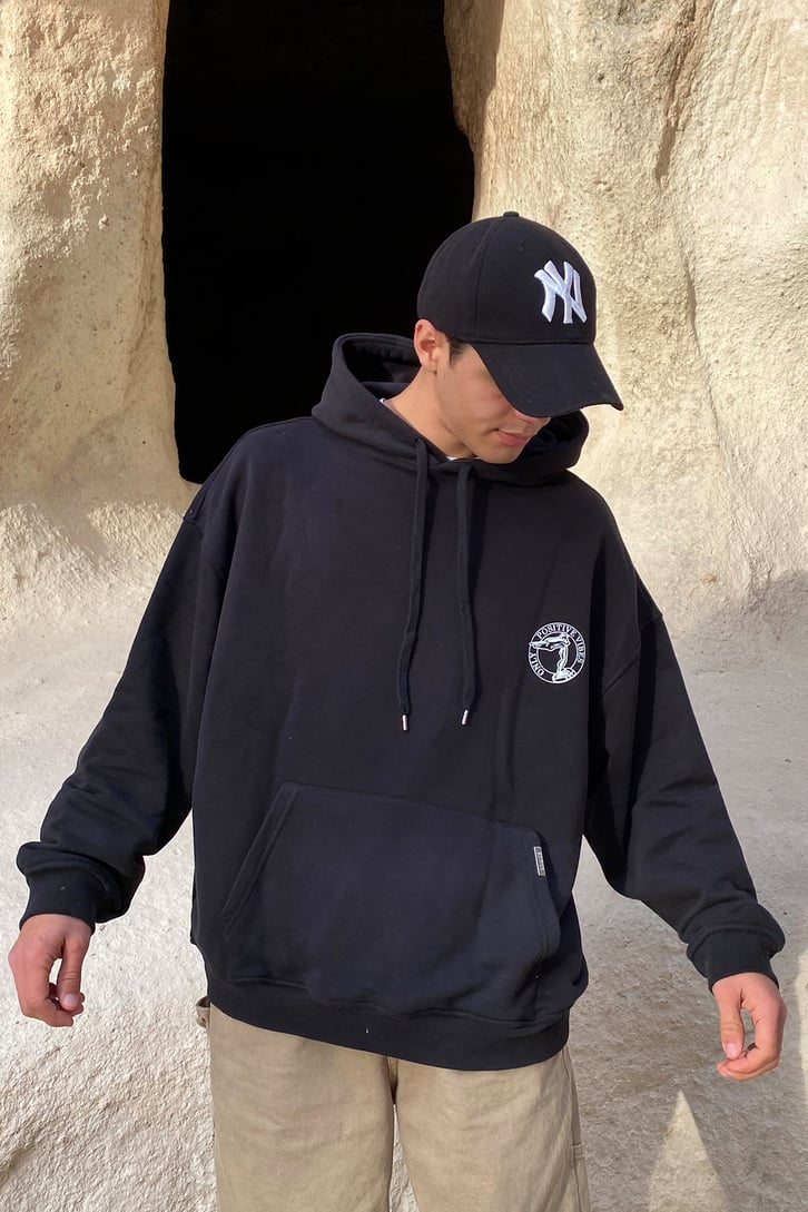 POSITIVE VIBES LOGOLU OVERSIZE HOODIE