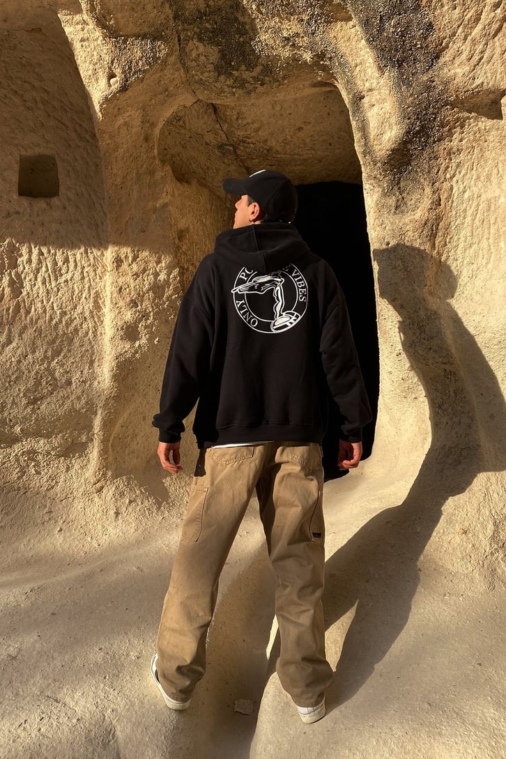POSITIVE VIBES LOGOLU OVERSIZE HOODIE