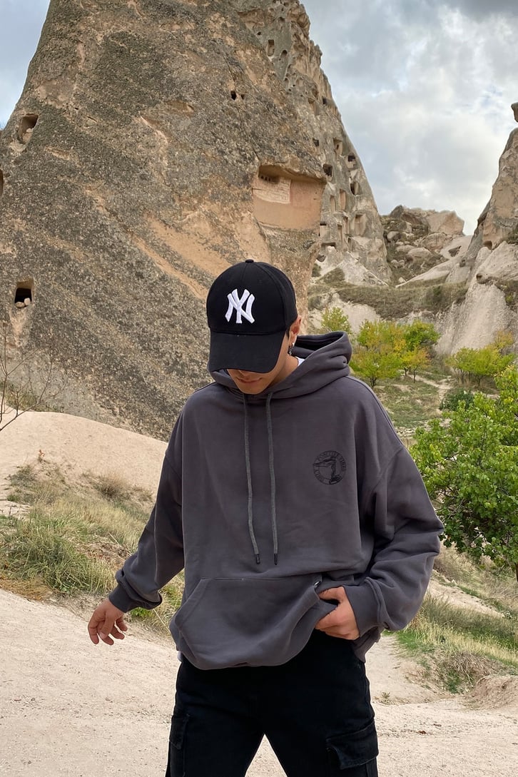 POSITIVE VIBES LOGOLU OVERSIZE HOODIE