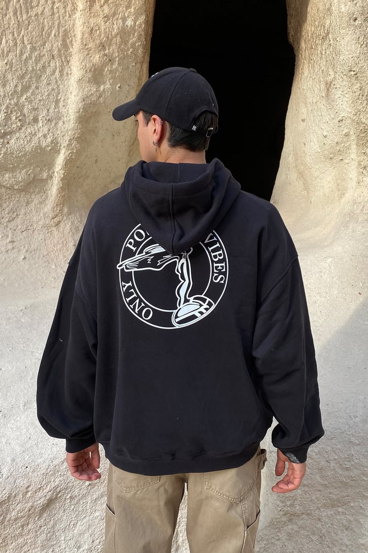 POSITIVE VIBES LOGOLU OVERSIZE HOODIE