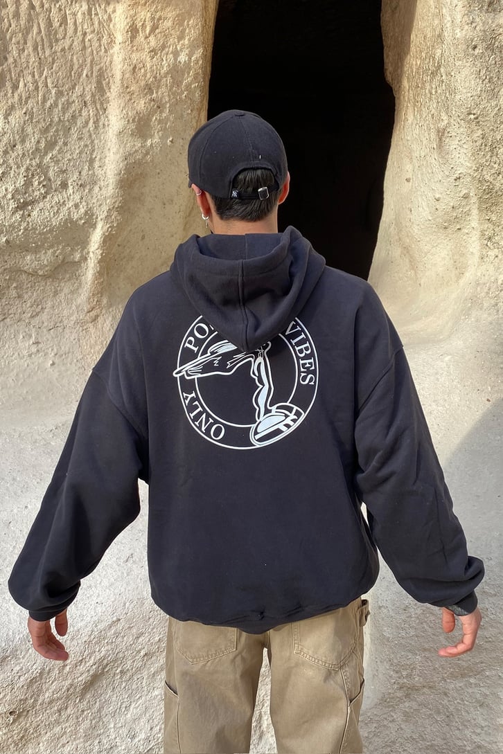 POSITIVE VIBES LOGOLU OVERSIZE HOODIE