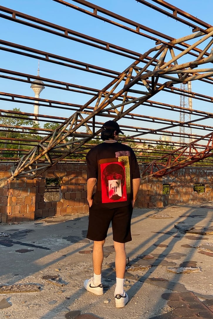 Potrait Siyah Oversize Tshirt