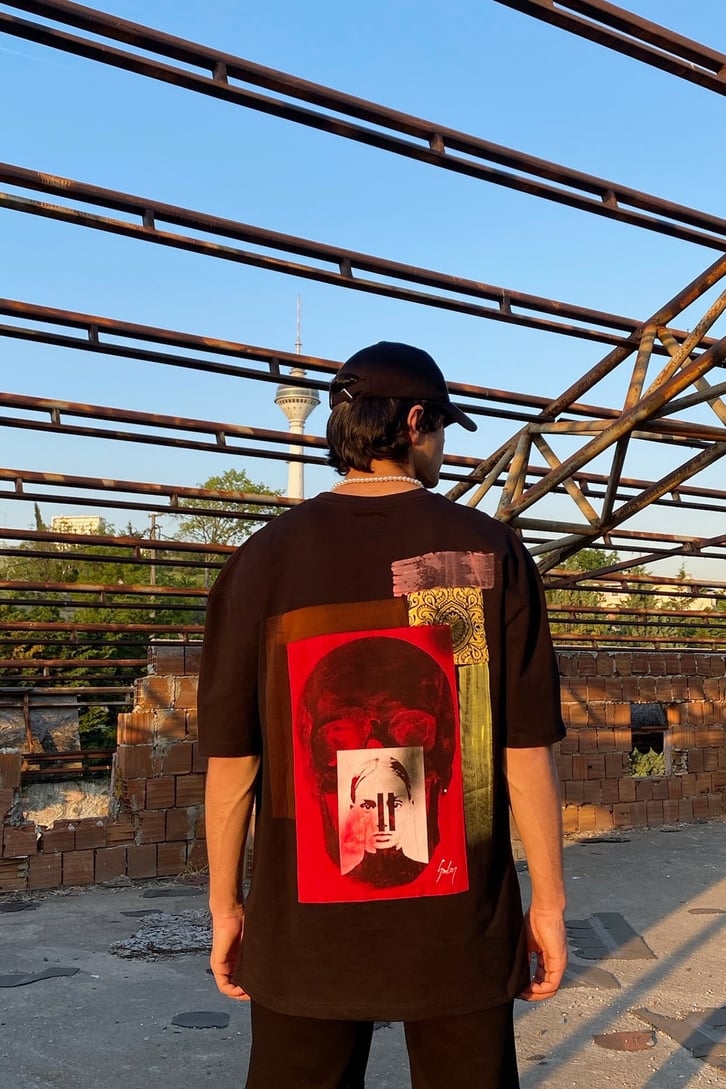 Potrait Siyah Oversize Tshirt