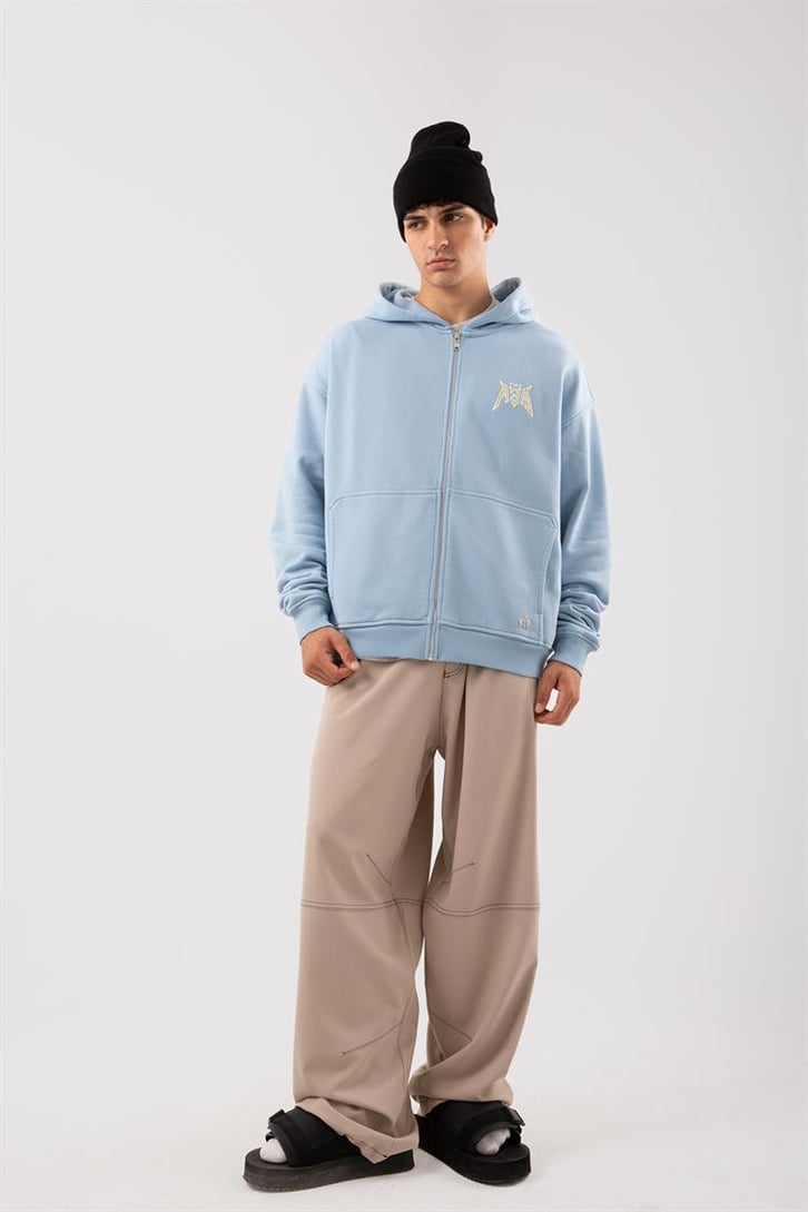 Premium 450 GSM Baby Blue Zip Hoodie
