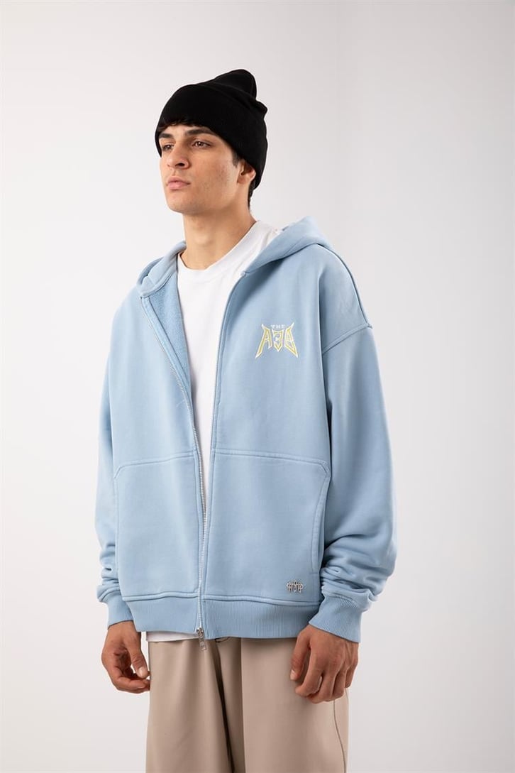 Premium 450 GSM Baby Blue Zip Hoodie