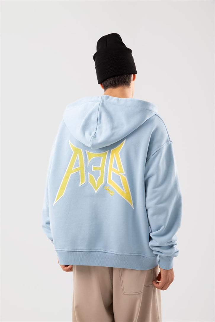 Premium 450 GSM Baby Blue Zip Hoodie