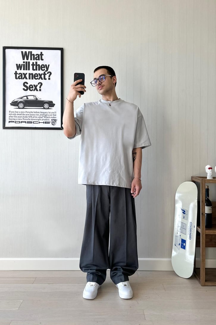 Premium Basic Gri Oversize Tişört