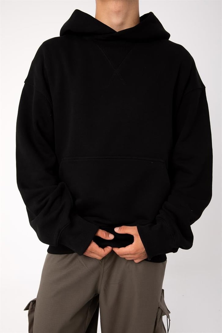 Premium Basic Siyah Oversize Hoodie