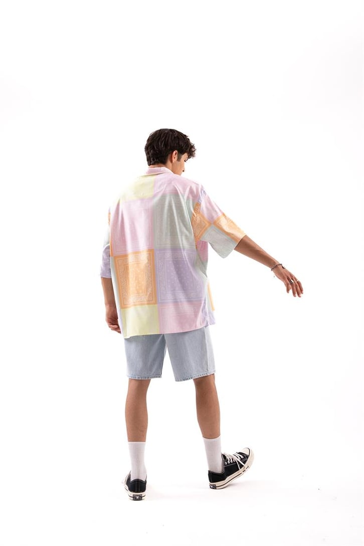 Premium Baskı Oversize Kısa Kol Gömlek