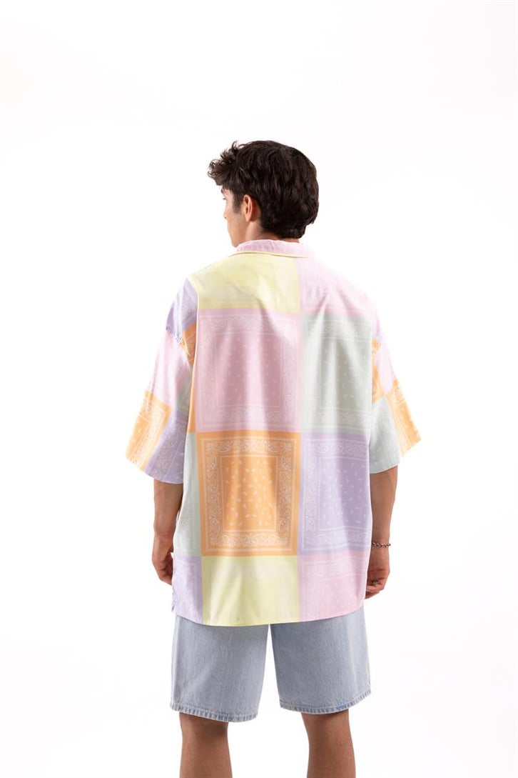 Premium Baskı Oversize Kısa Kol Gömlek