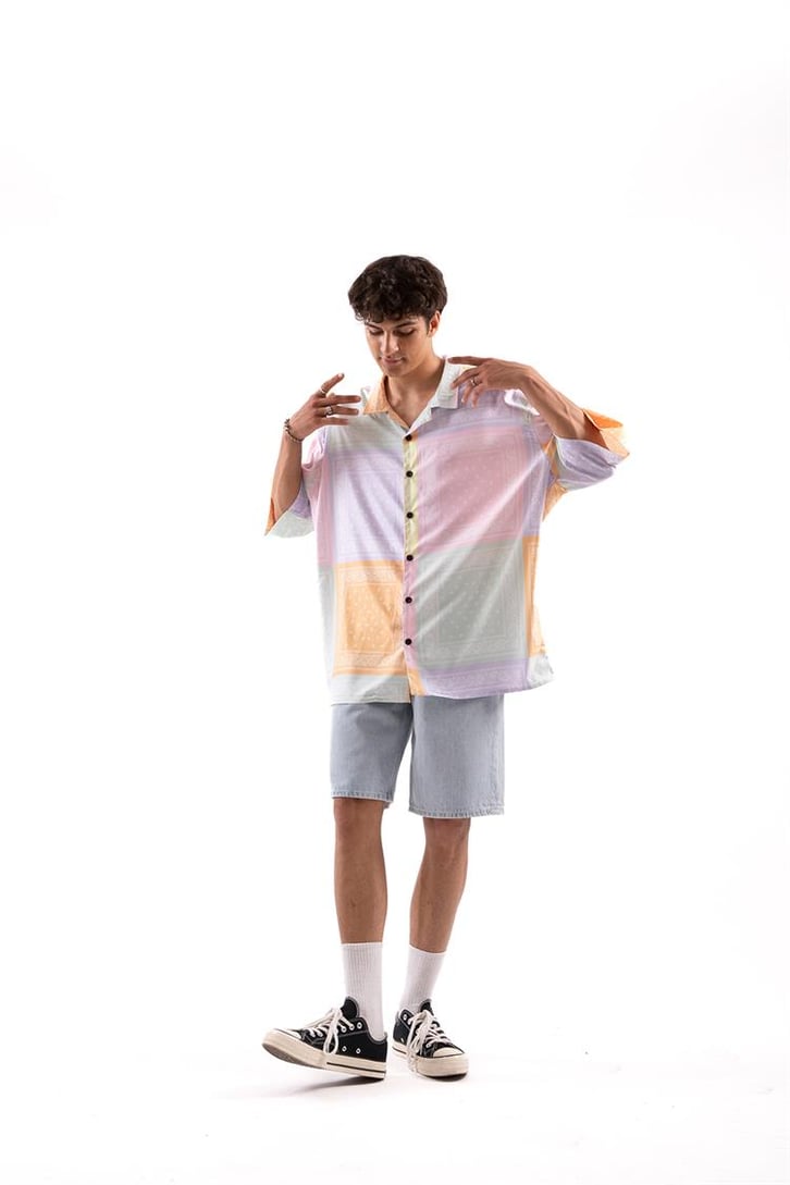 Premium Baskı Oversize Kısa Kol Gömlek