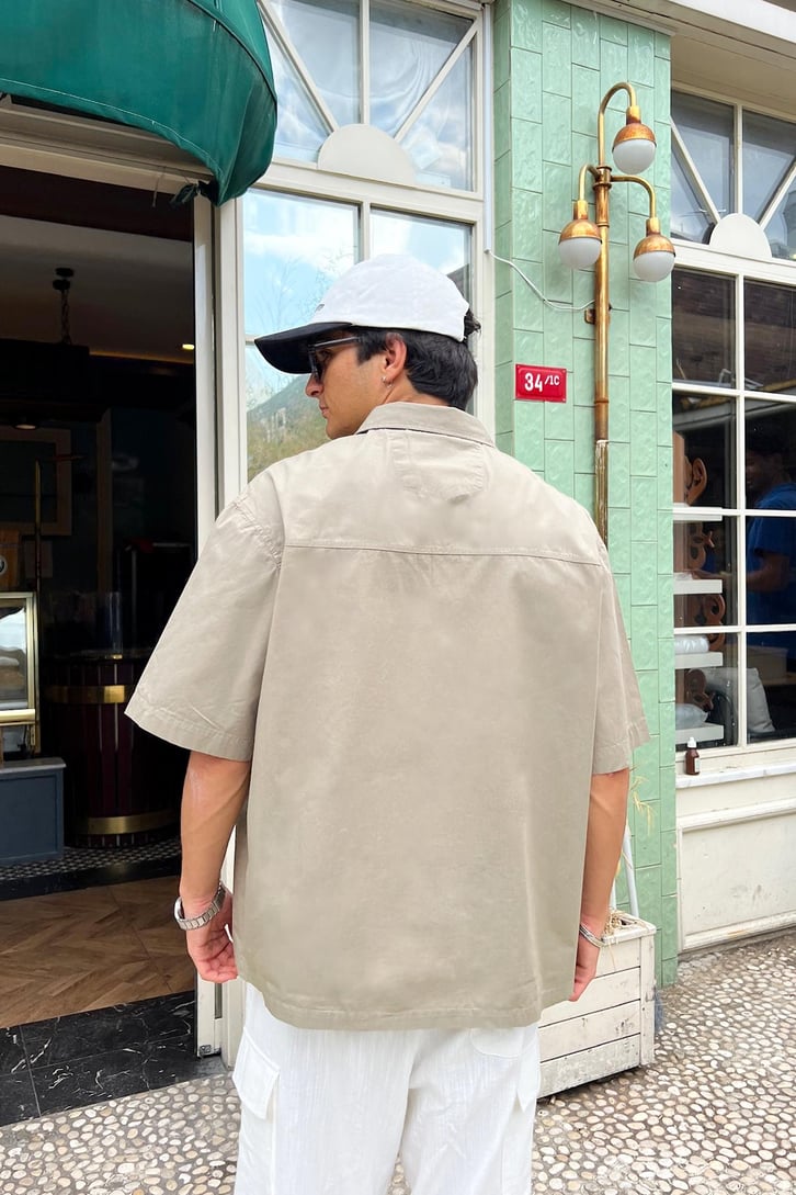 Premium Cotton Kısa Kol Oversize Gömlek