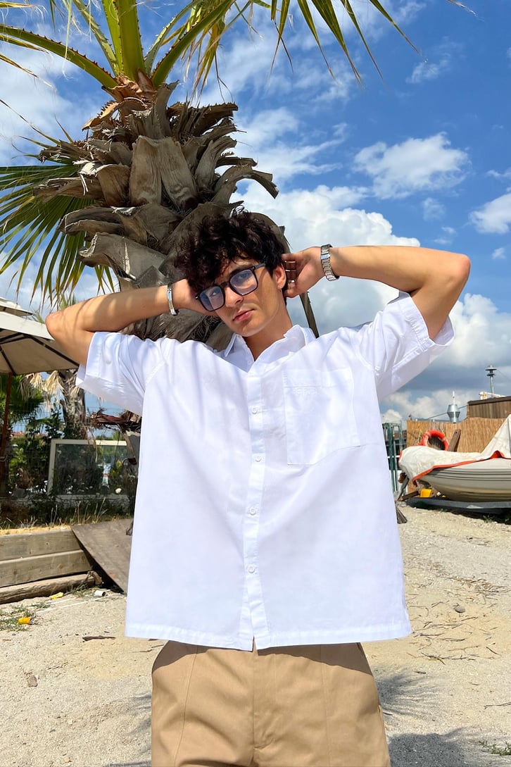 Premium Cotton Kısa Kol Oversize Gömlek