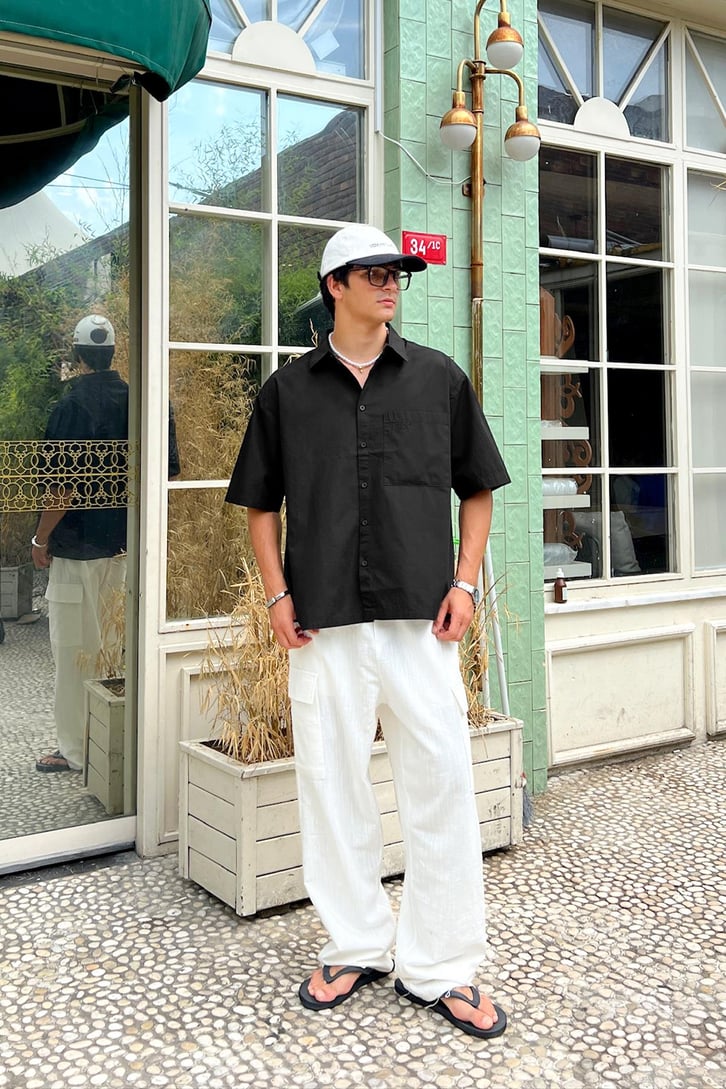 Premium Cotton Kısa Kol Oversize Gömlek