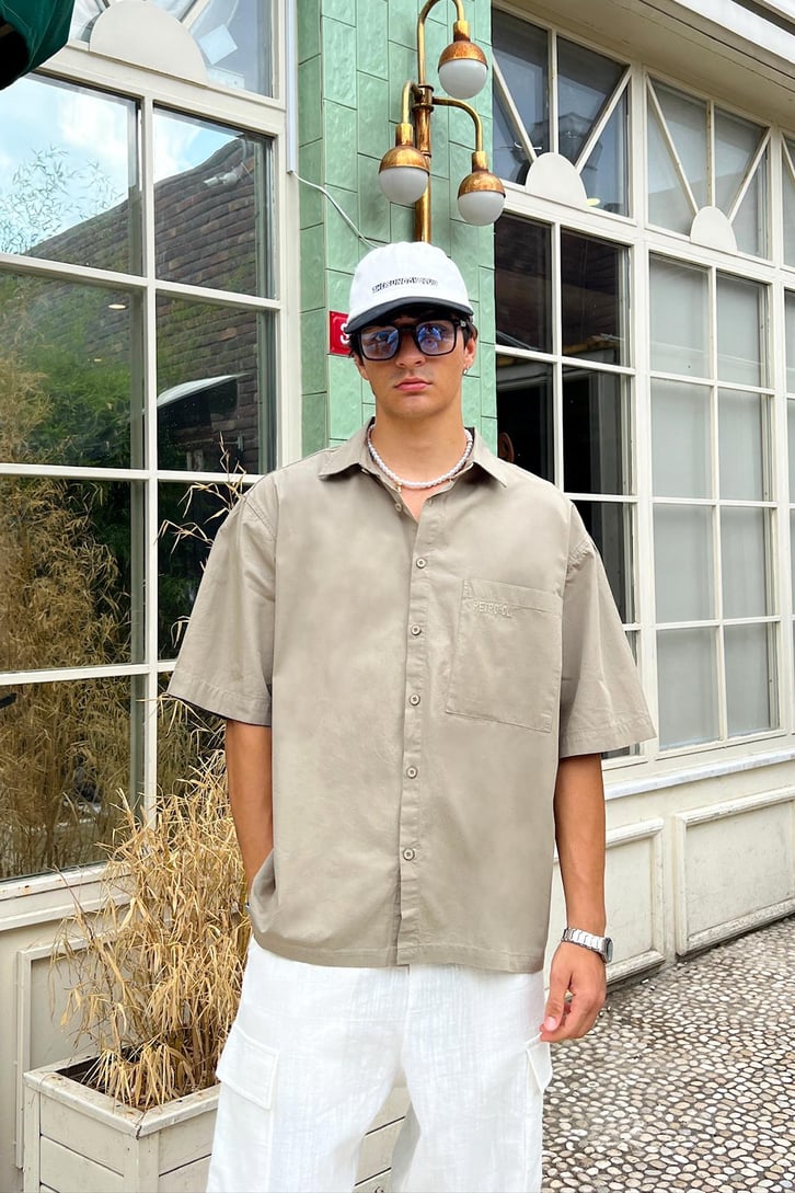 Premium Cotton Kısa Kol Oversize Gömlek
