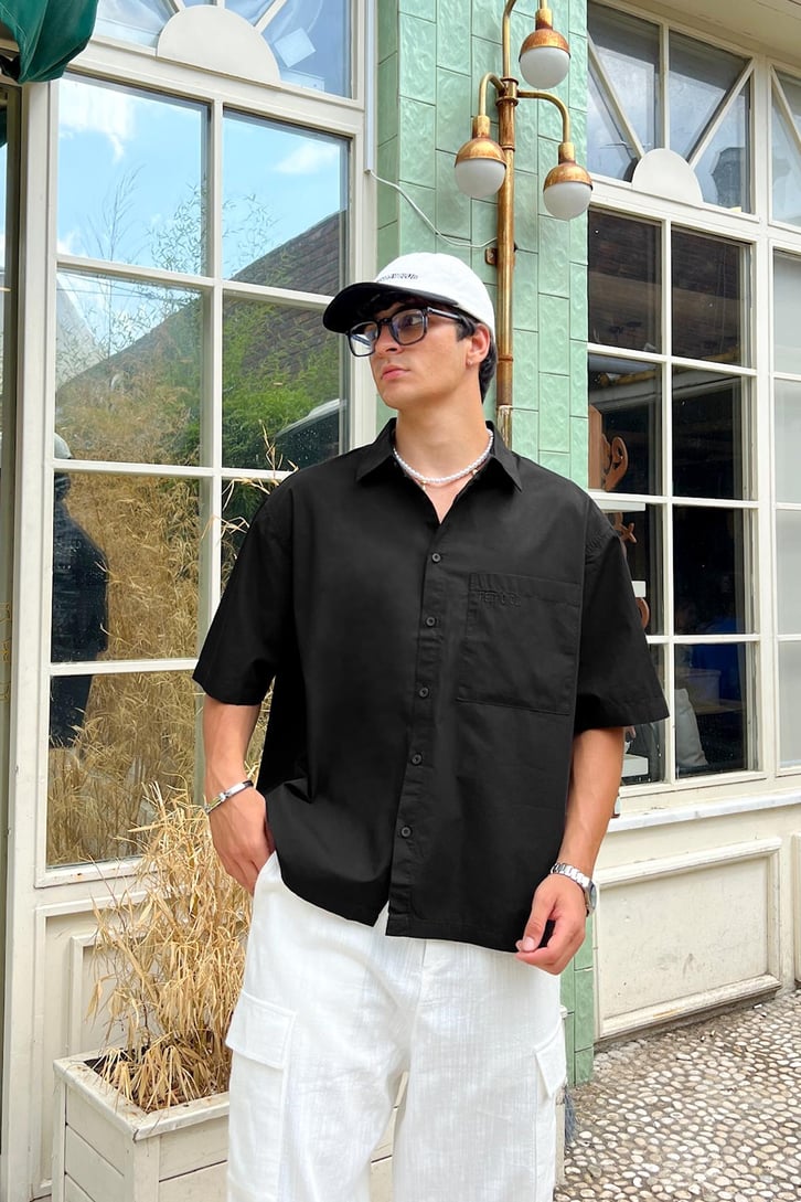 Premium Cotton Kısa Kol Oversize Gömlek