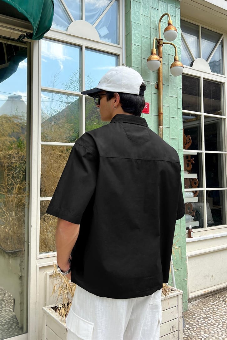 Premium Cotton Kısa Kol Oversize Gömlek