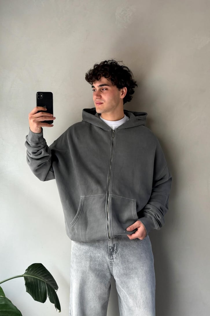 Premium Kumaş 450 Gsm Basic Zip Hoodie