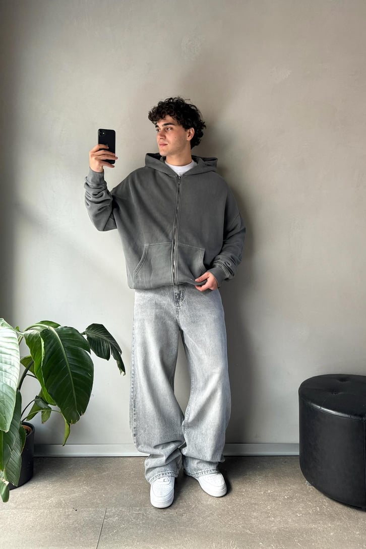 Premium Kumaş 450 Gsm Basic Zip Hoodie