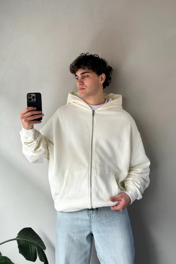 Premium Kumaş 450 Gsm Basic Zip Hoodie