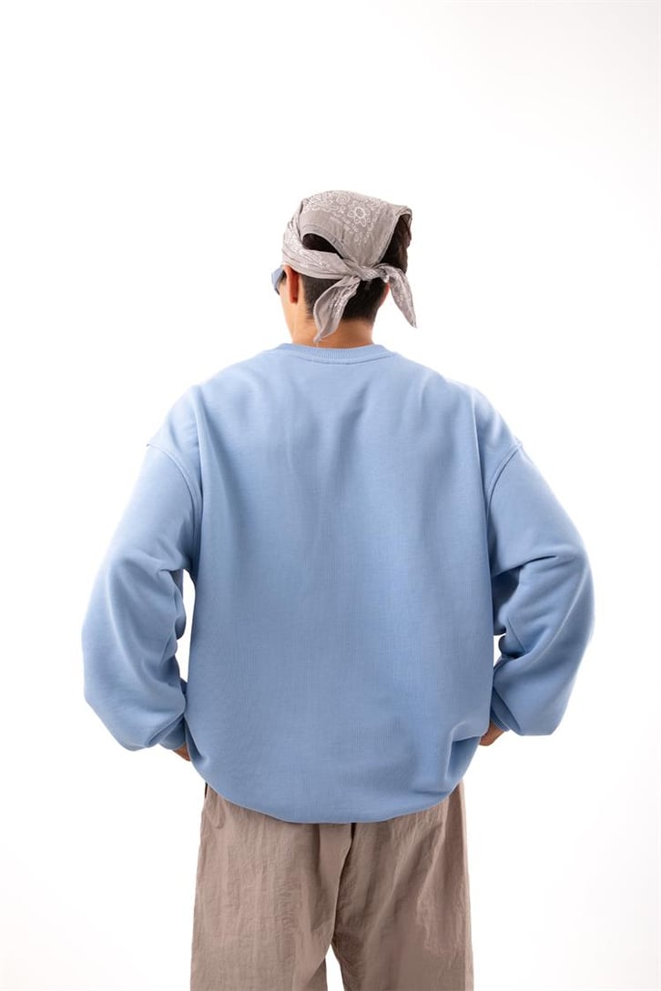 Premium Kumaş 500GSM Ferever Baskılı Krem Oversize Sweatshirt