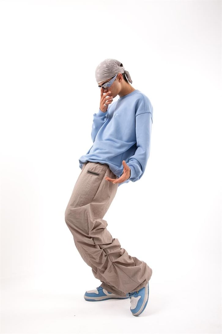 Premium Kumaş 500GSM Ferever Baskılı Krem Oversize Sweatshirt