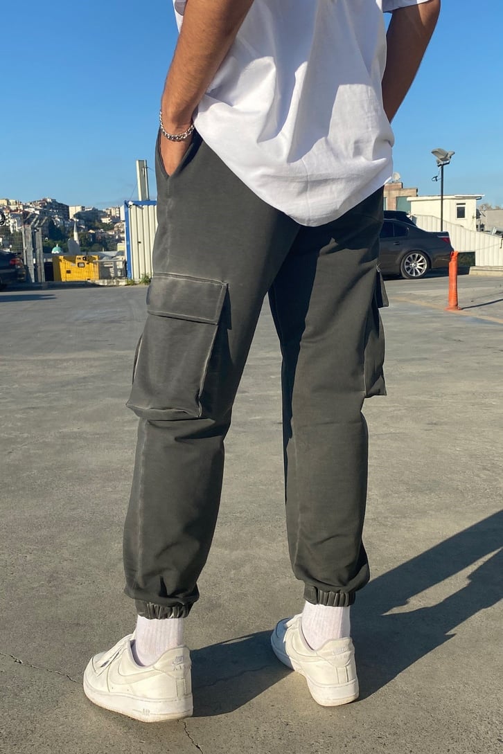 Premium Kumaş Oversize Cargo Cepli Cırtlı Paça Eşofman