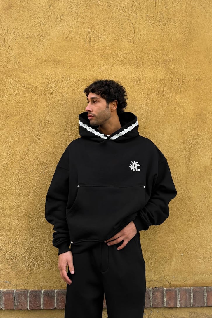 Premium Kumaş R. Harf Nakışlı Hoodie
