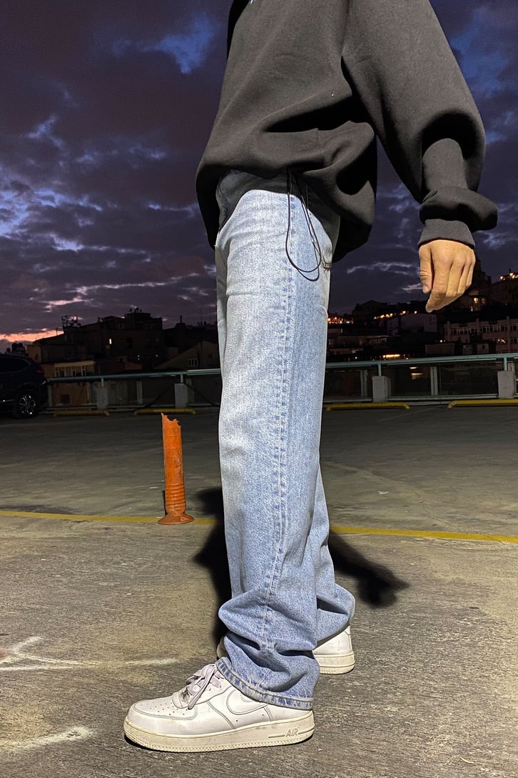 PREMIUM LOSSE FIT TAŞLAMALI JEAN