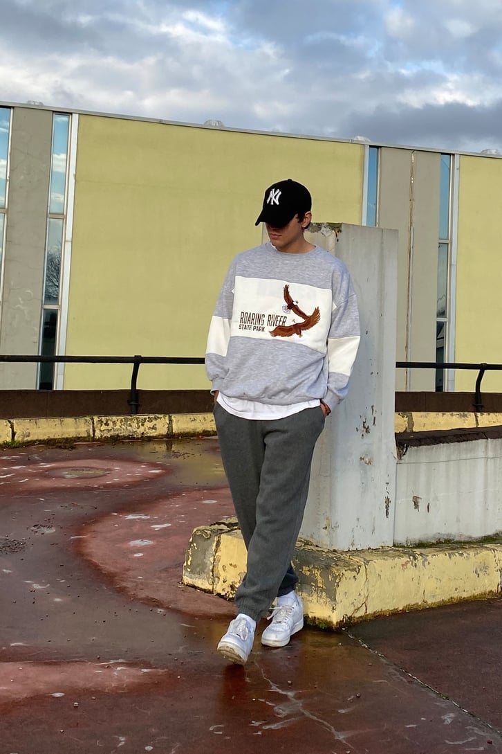Premium Oversize Füme Basic Sweatpants