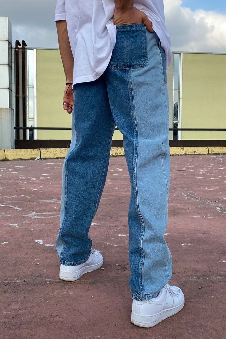Premium Patchwork Blue Losse Fit Jean