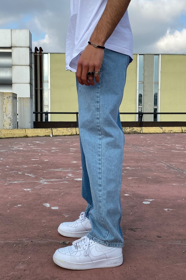 Premium Patchwork Blue Losse Fit Jean
