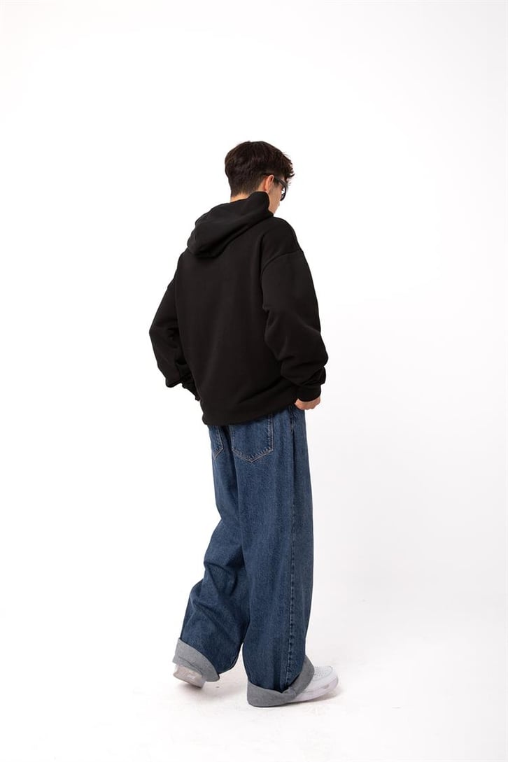 Premium The Matrix Baskılı Siyah Oversize Hoodie