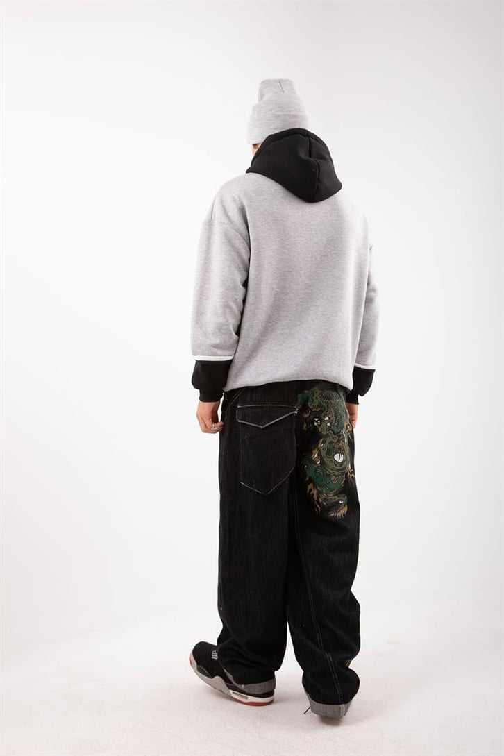 Present Baskılı Double Color Oversize Hoodie