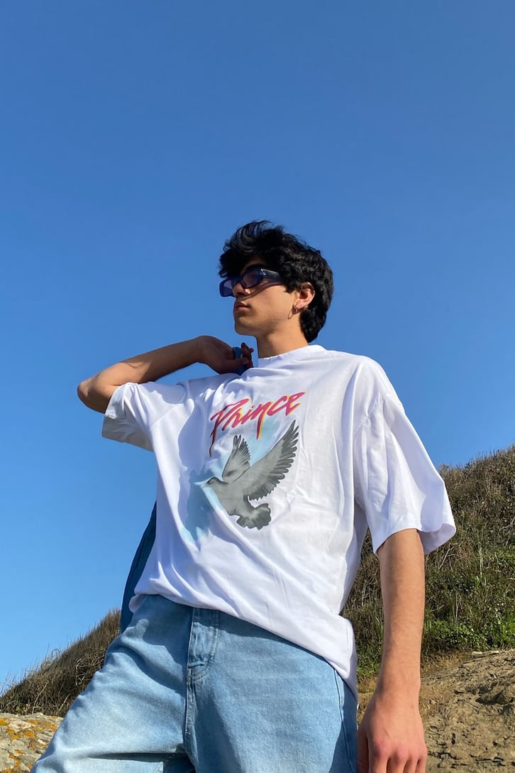 Prince-The Bird Baskılı Oversize Tshirt