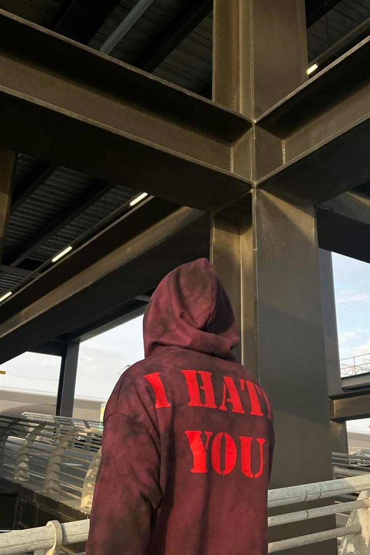 Propaganda Skull Baskılı Batik Desen İçi Pamuklu Oversize Hoodie