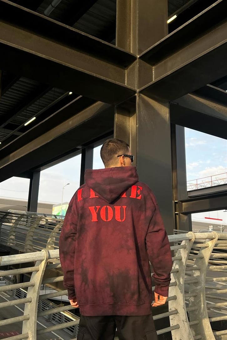 Propaganda Skull Baskılı Batik Desen İçi Pamuklu Oversize Hoodie