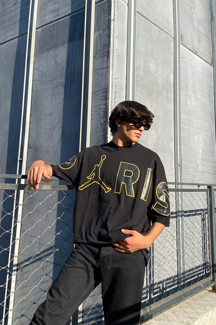 PSG Baskılı Beyaz Oversize Tshirt