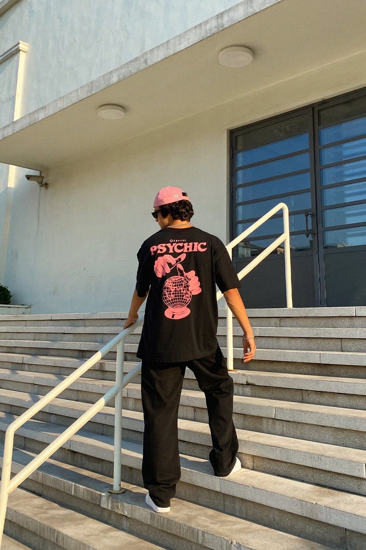 Psychic Sırt Baskılı Oversize Tshirt