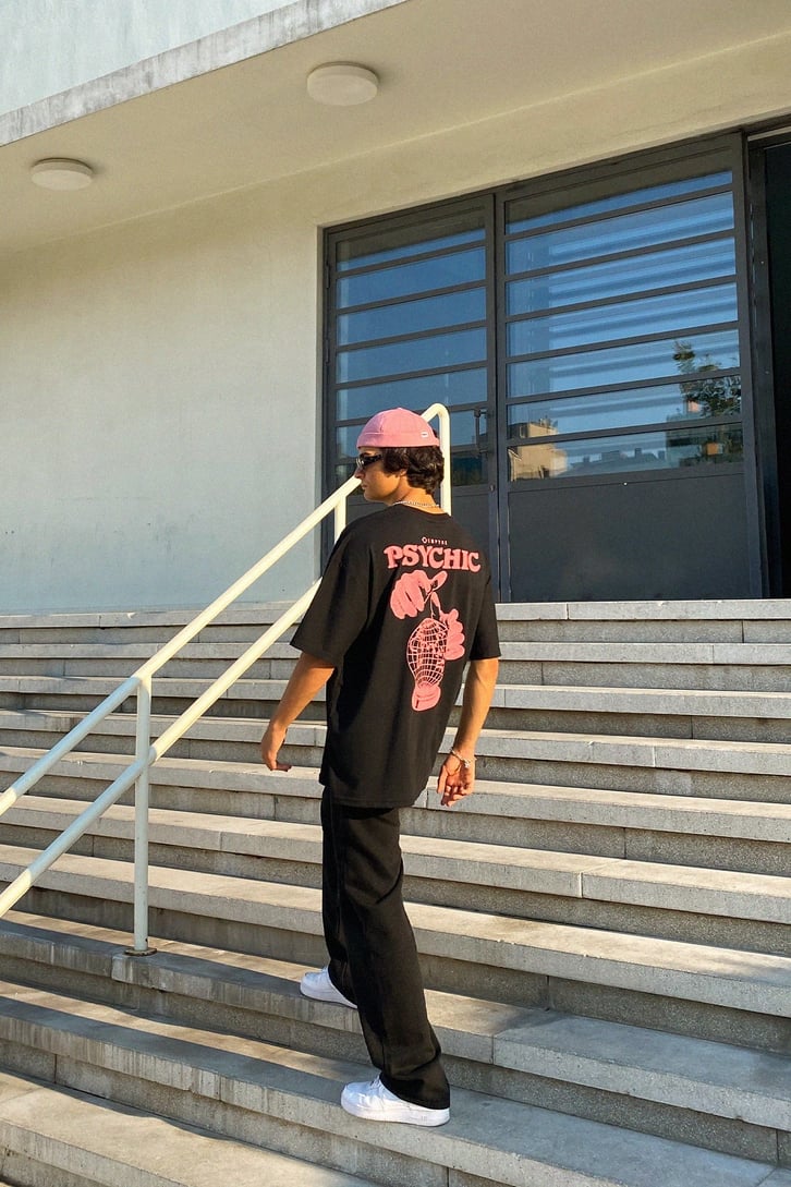 Psychic Sırt Baskılı Oversize Tshirt