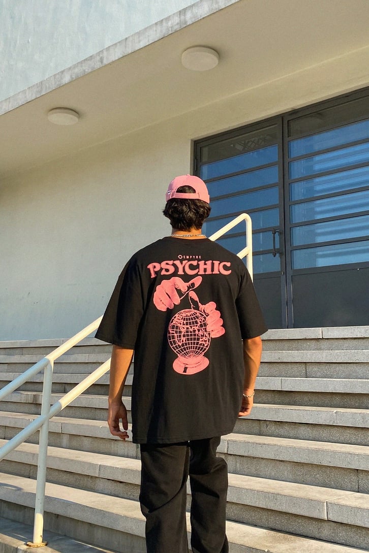 Psychic Sırt Baskılı Oversize Tshirt
