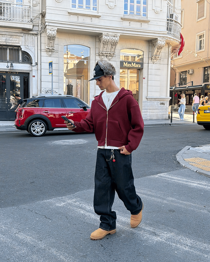 Puffer Boxy Fit Zippered Hoodie