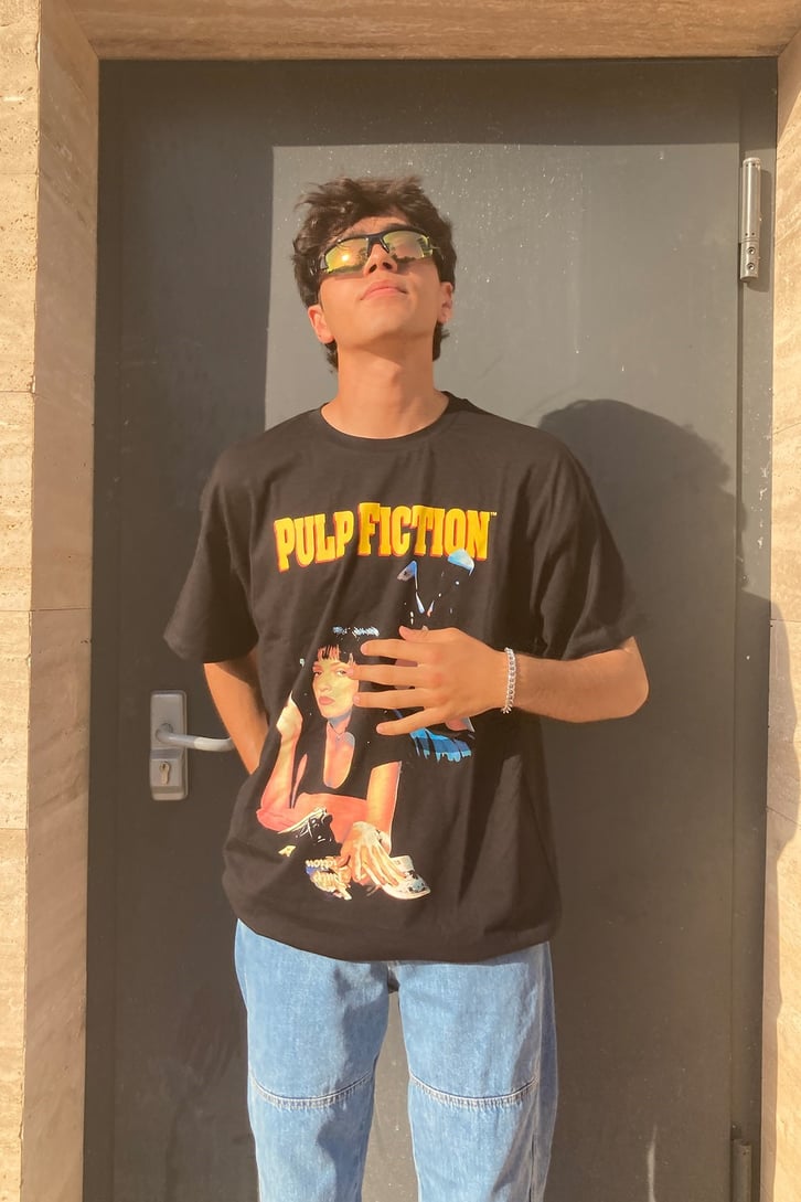 Pulp Fiction Oversize Siyah Tshirt