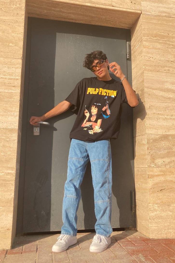 Pulp Fiction Oversize Siyah Tshirt