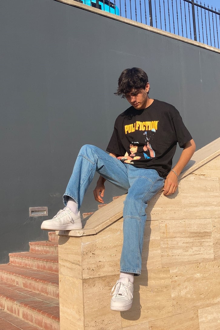 Pulp Fiction Oversize Siyah Tshirt