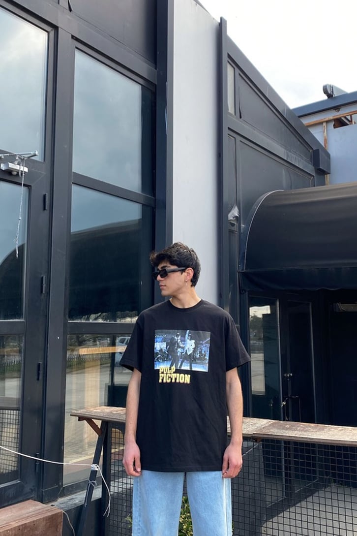 Pulp Fiction Printed Oversized Tshirt