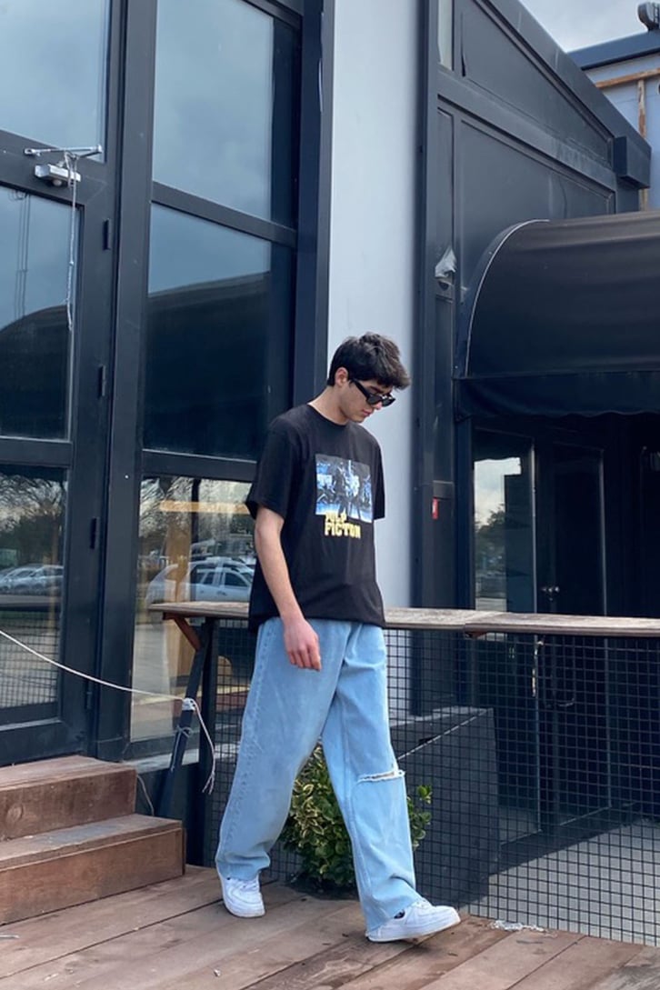 Pulp Fiction Printed Oversized Tshirt