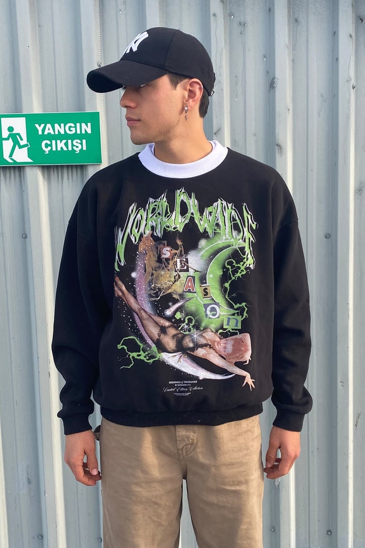 Punchwork Urban Style Oversize Premium Hoodie